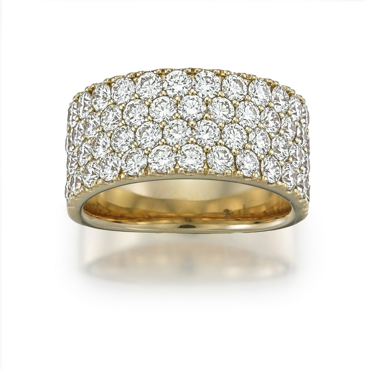 18KY DIAMOND COMFORT FIT 4 ROW RING