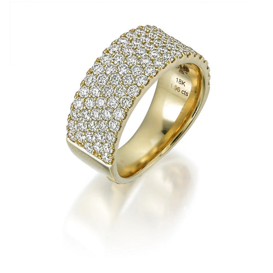 18KY DIAMOND COMFORT FIT 5 ROW RING