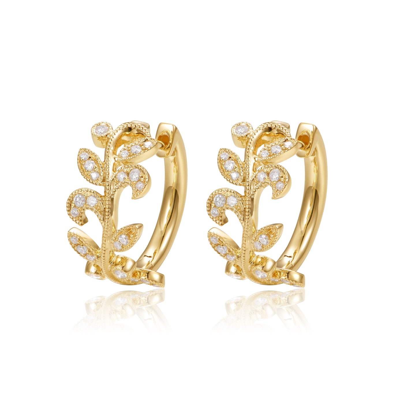 Y/g 14mm vine huggie ear_48Rd=.28ct