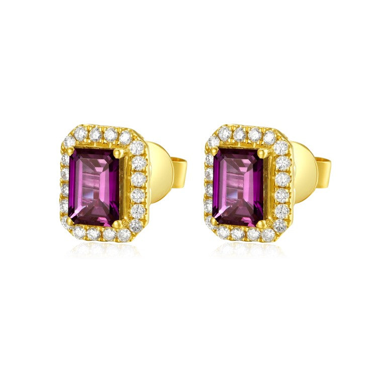 W/G 8x6 EC Emerald Earrings 40D=.70TW