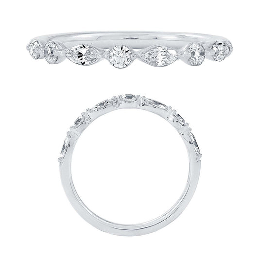 18KW DIAMOND ALTERNATING BAND RING