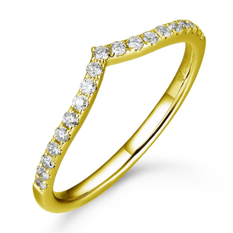 14KY DIAMOND  STK V  BAND RING