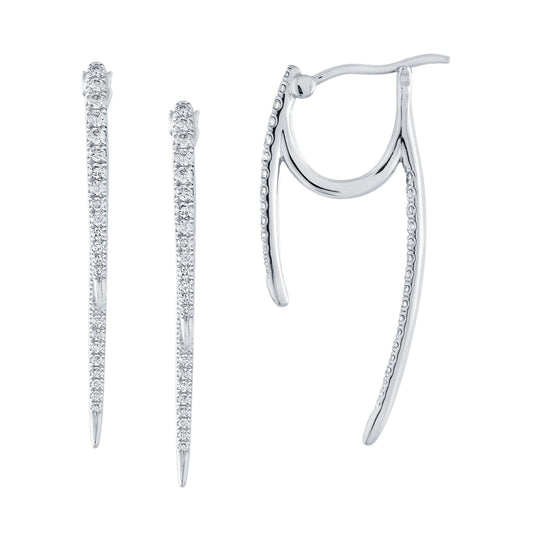 14KW DIAMOND DAGGER FASHION EARS