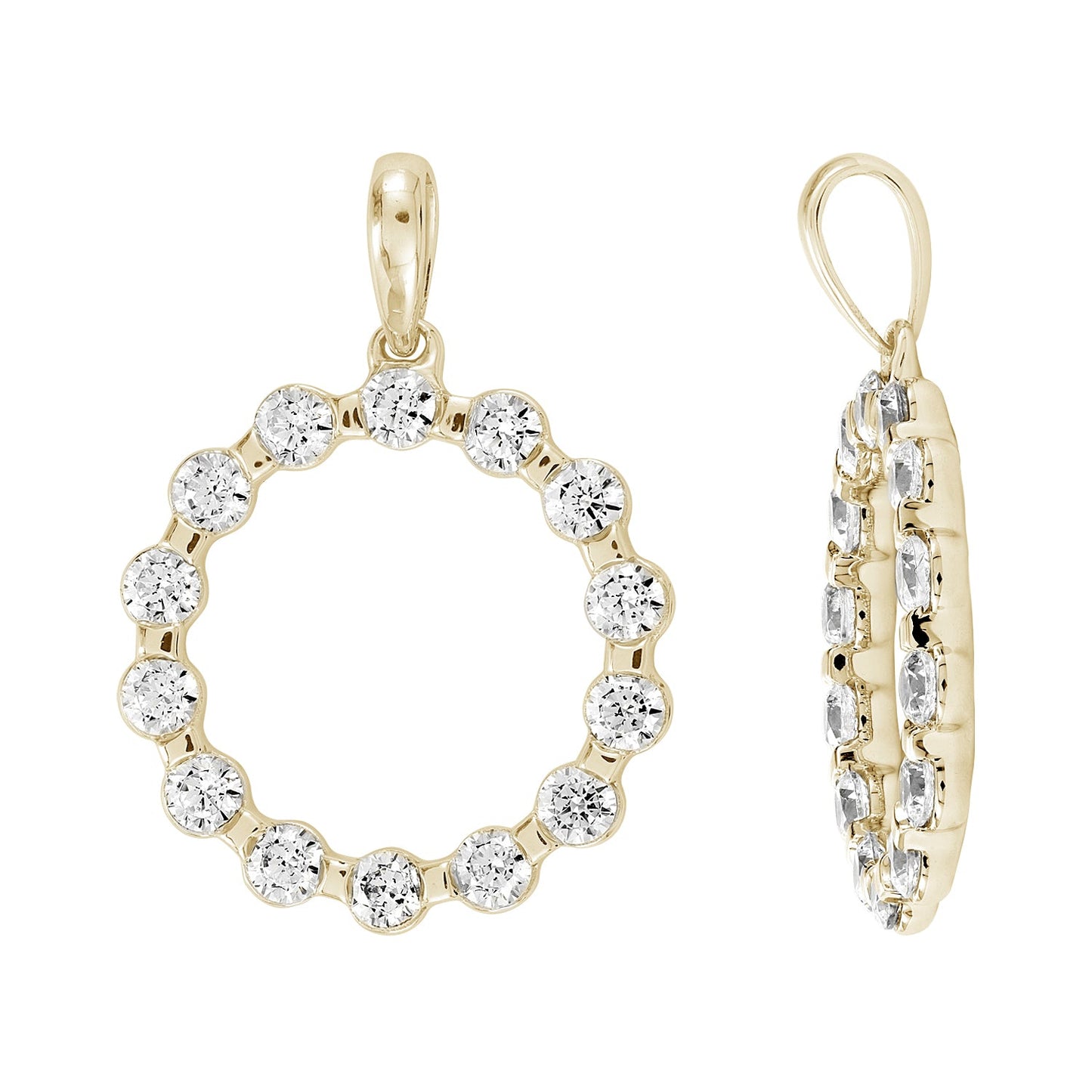 14KY DIAMOND CIRCLE DANGLE PEND