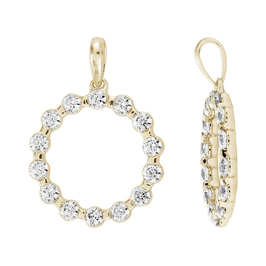 14KY DIAMOND CIRCLE DANGLE PEND