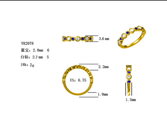 W/g bezel band 6RD Emerald=min.21tw 5RD=min.24tw