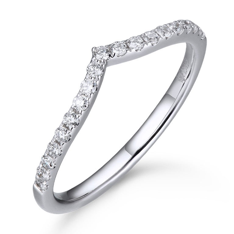 14KW DIAMOND V-SHAPE STACK BAND RING