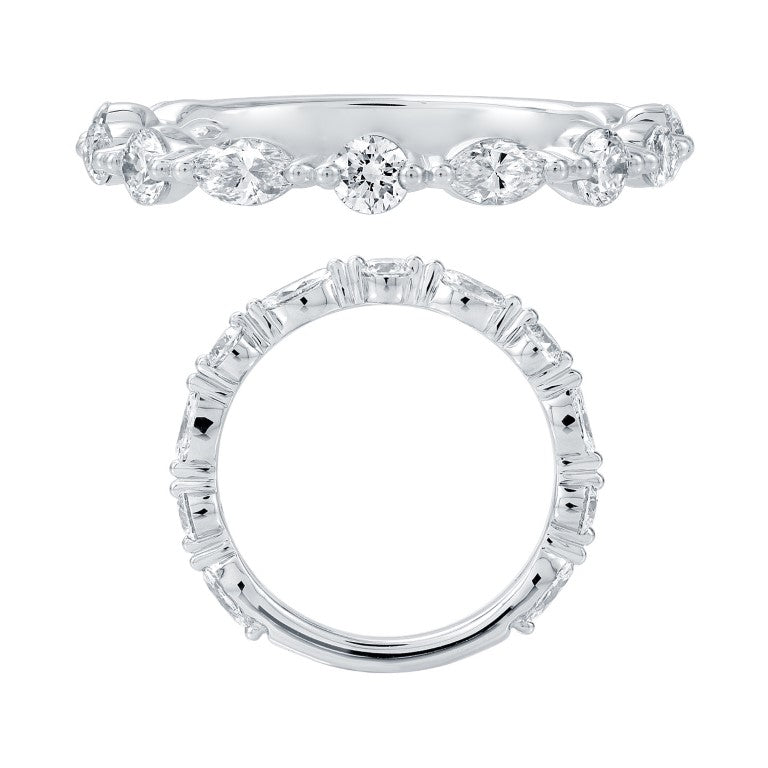 14KW DIAMOND PRONG SET STACK BAND RING
