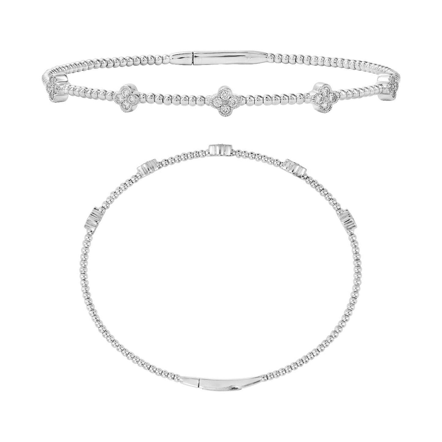 14KY DIAMOND MILGRAIN FLEX BRAC