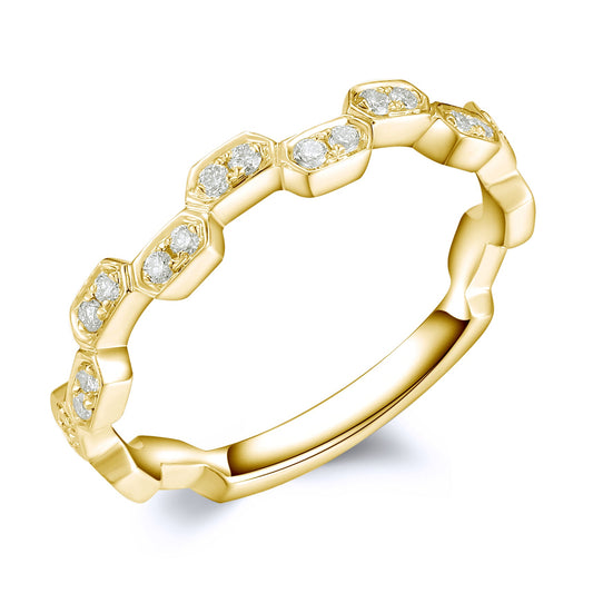 14KY DIAMOND  STACK BAND RING