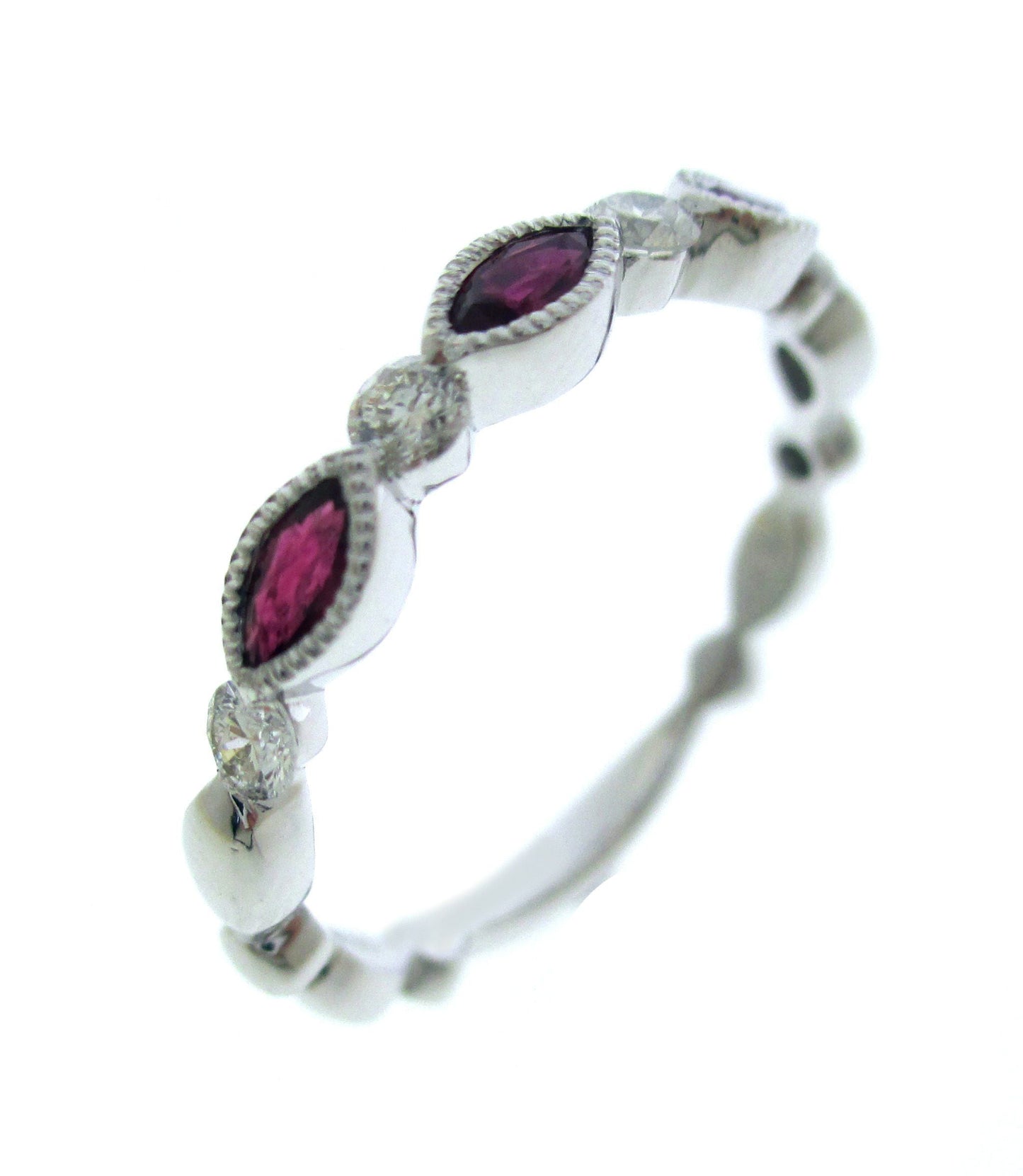 PT900 PREC COLOR MILGRAIN STACK BAND RING