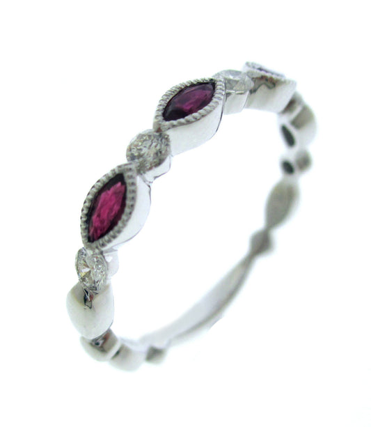 PT900 PREC COLOR MILGRAIN STACK BAND RING