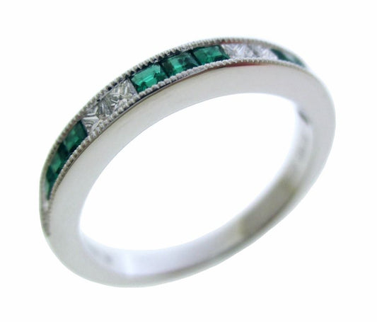 14KY PREC COLOR CHANNEL SET STACK BAND RING