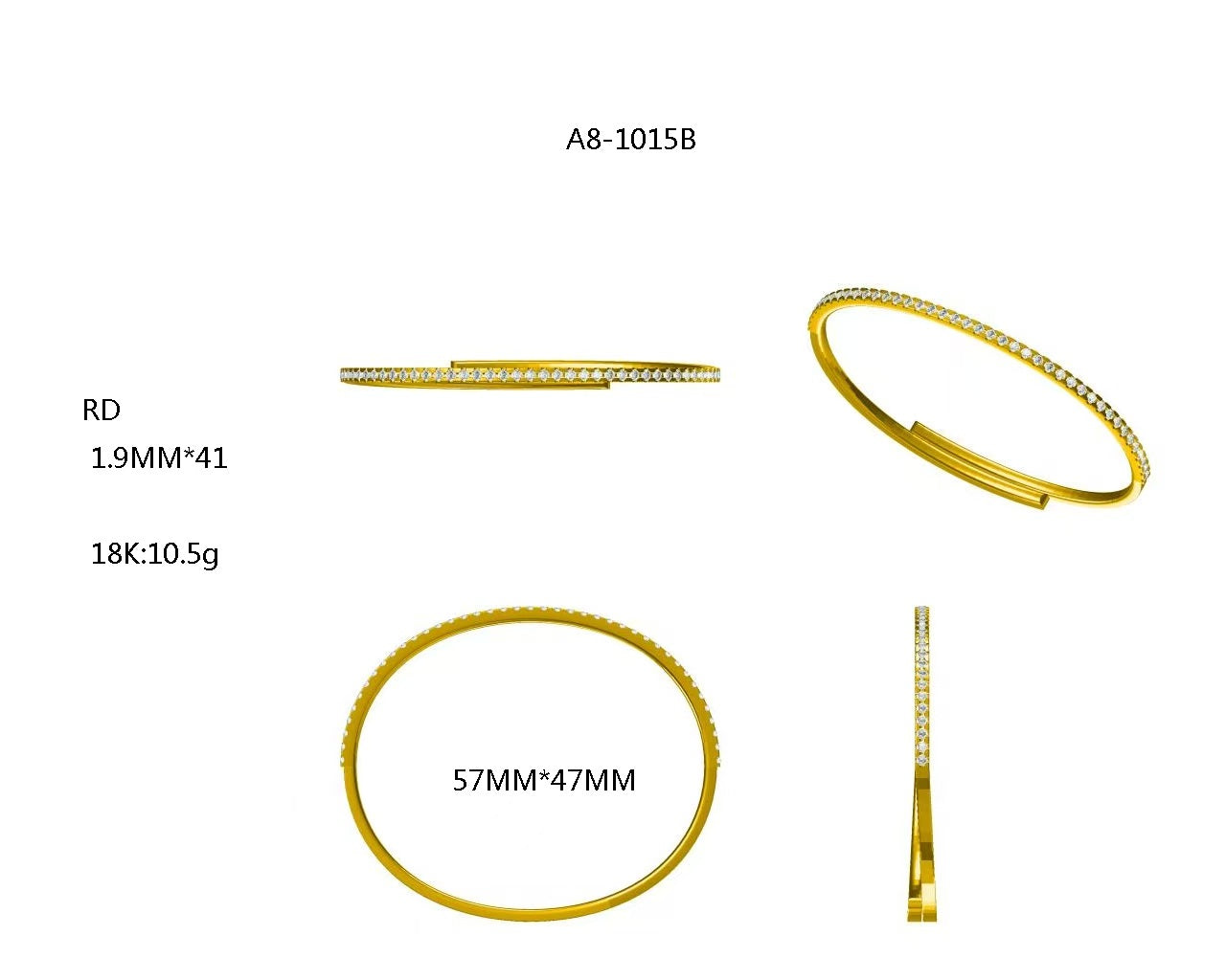 14KW DIAMOND 4 PRONG FLEX BRACELET