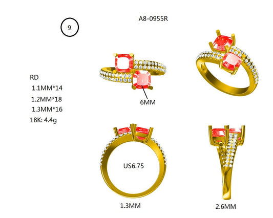 14KY SEMI PREC PAVE BYPASS RING