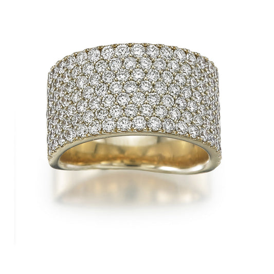 18KY DIAMOND COMFORT FIT 7 ROW RING