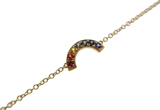 14KW PREC COLOR BEAD SET RAINBOW BRAC