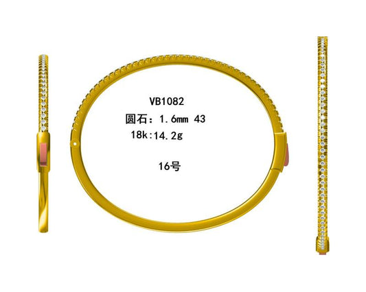 14KW DIAMOND BANGLE BRAC  11.800g.