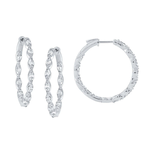 14KW DIAMOND RD HOOP PRONG SET EARS
