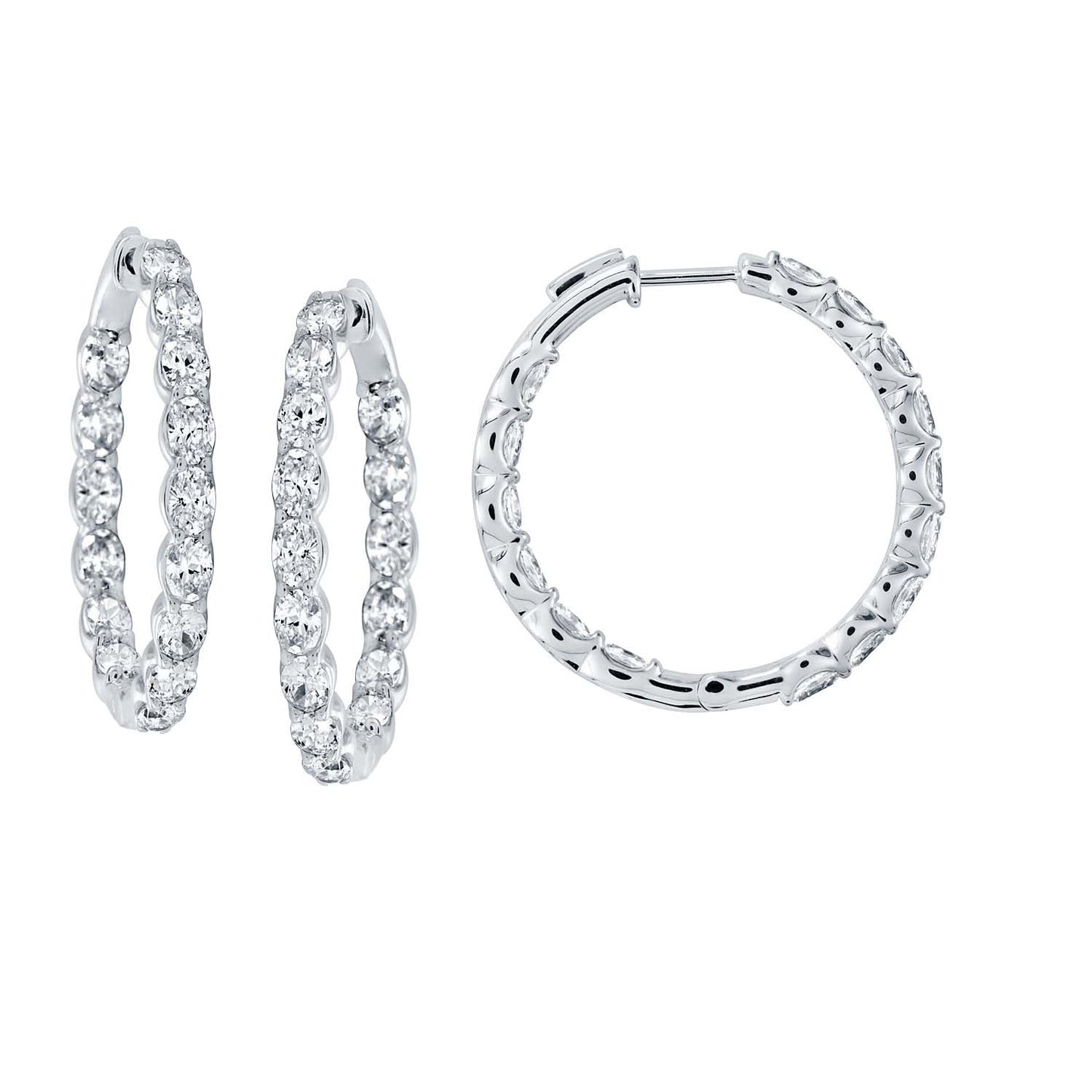 14KW DIAMOND RD HOOP PRONG SET EARS