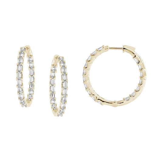 14KY DIAMOND PRONG SET RD HOOP EARS