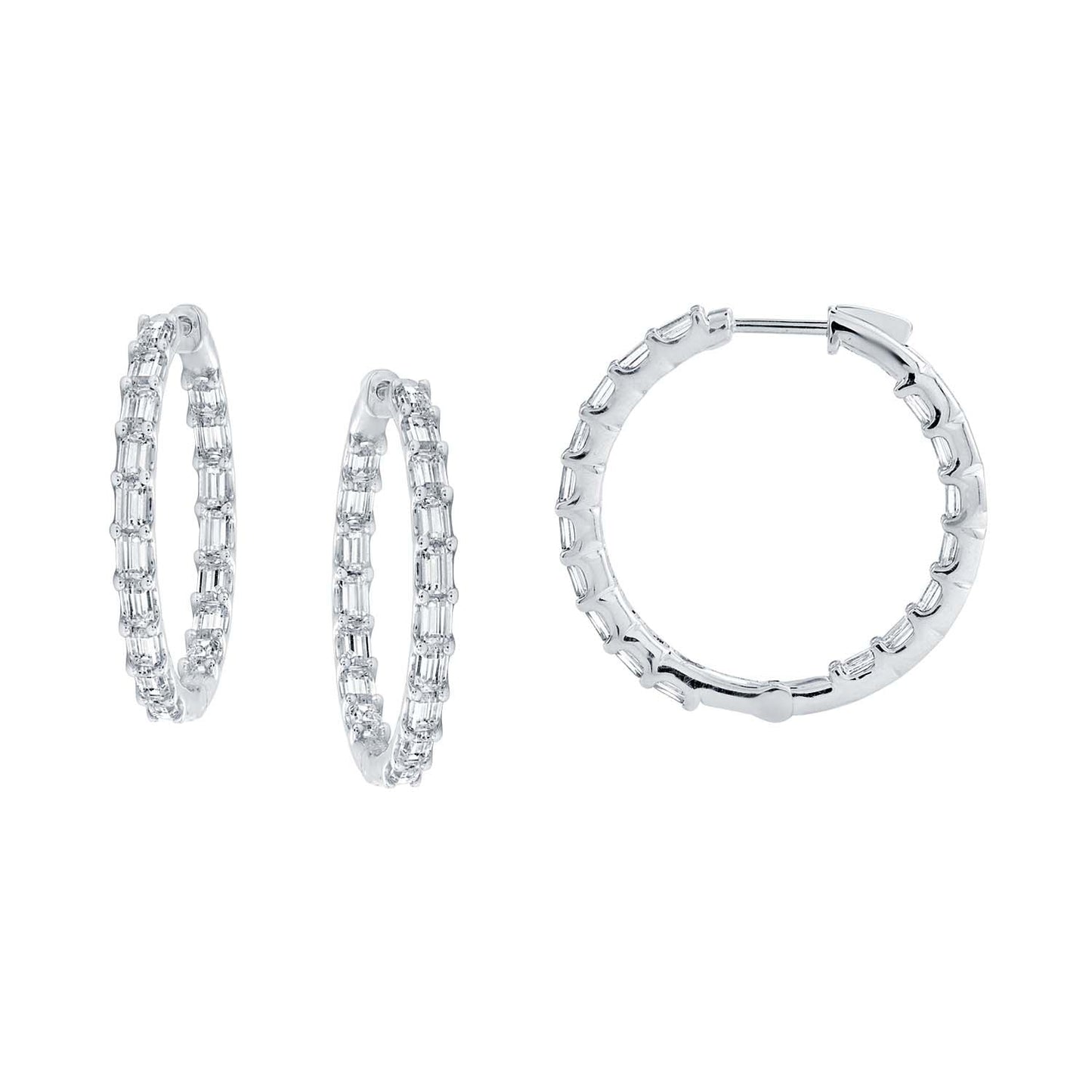 14KW DIAMOND RD HOOP PRONG SET EARS
