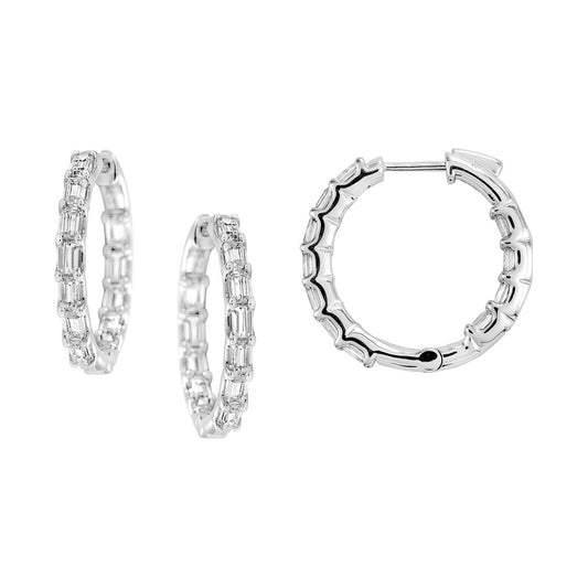 14KY DIAMOND PRONG SET RD HOOP EARS