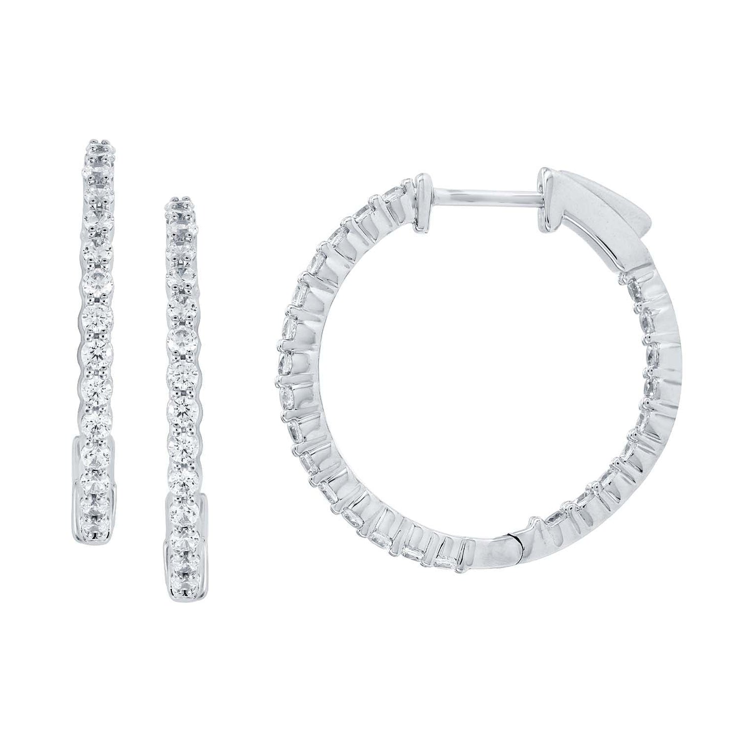 14KW DIAMOND RD HOOP PRONG SET EARS