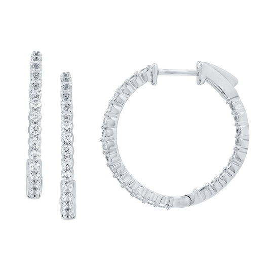 14KW DIAMOND RD HOOP PRONG SET EARS