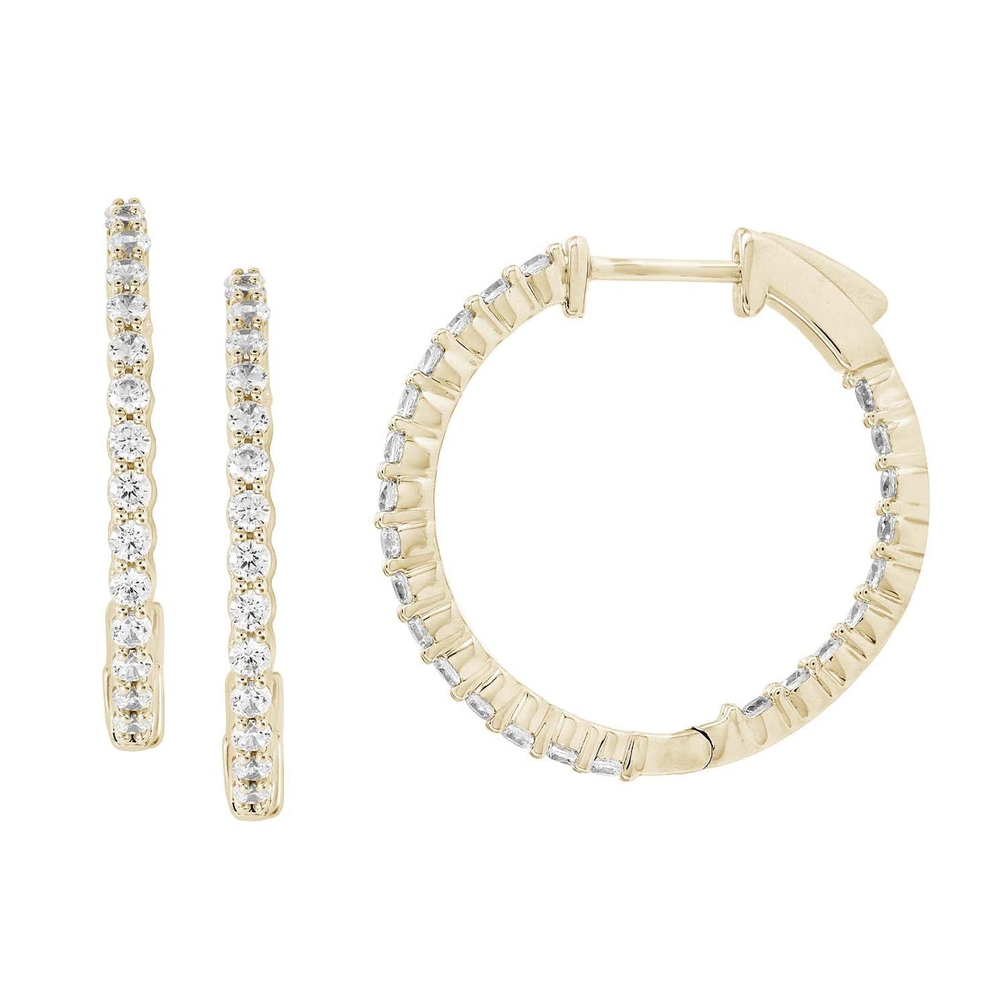 14KY DIAMOND RD HOOP PRONG SET EARS