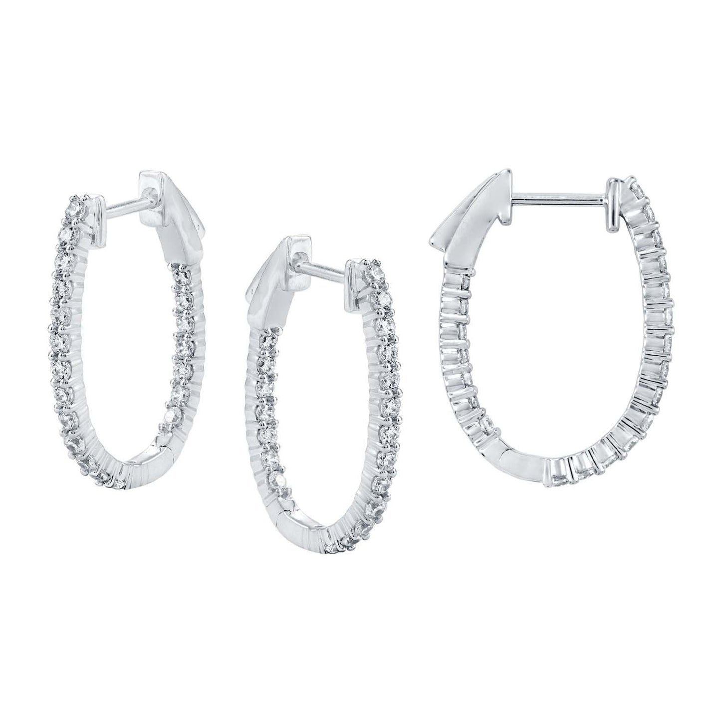 14KW DIAMOND RD HOOP PRONG SET EARS