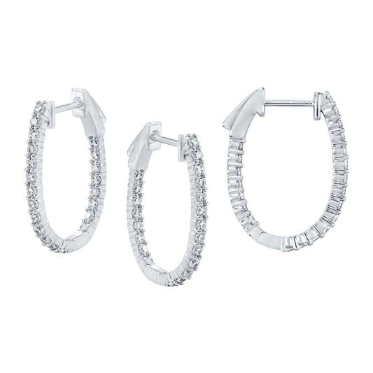 14KW DIAMOND RD HOOP PRONG SET EARS