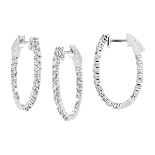 14KW DIAMOND OV HOOP PRONG SET EARS