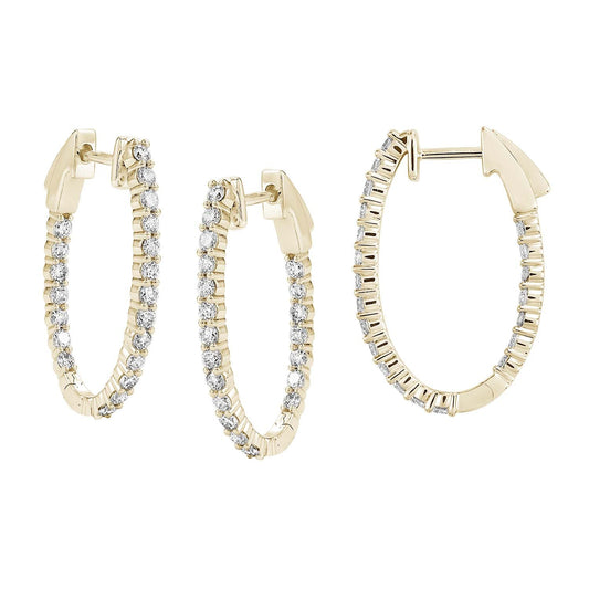 14KY DIAMOND OV HOOP PRONG SET EARS