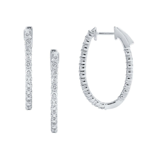 14KY DIAMOND PRONG SET OV HOOP EARS