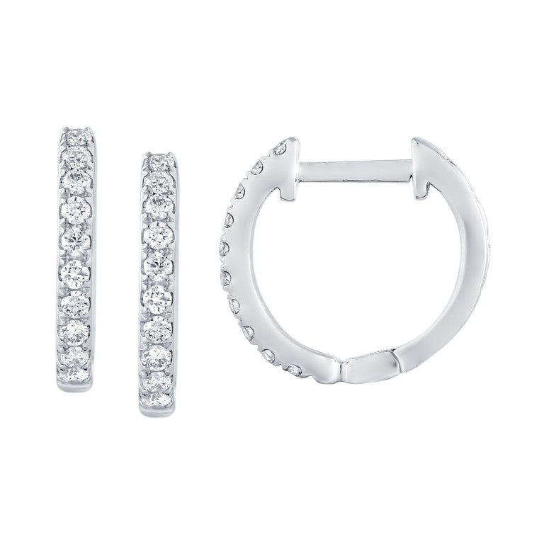 14KW DIAMOND PRONG SET HUGGIE EARS