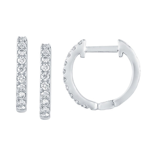 14KW DIAMOND PRONG SET HUGGIE EARS