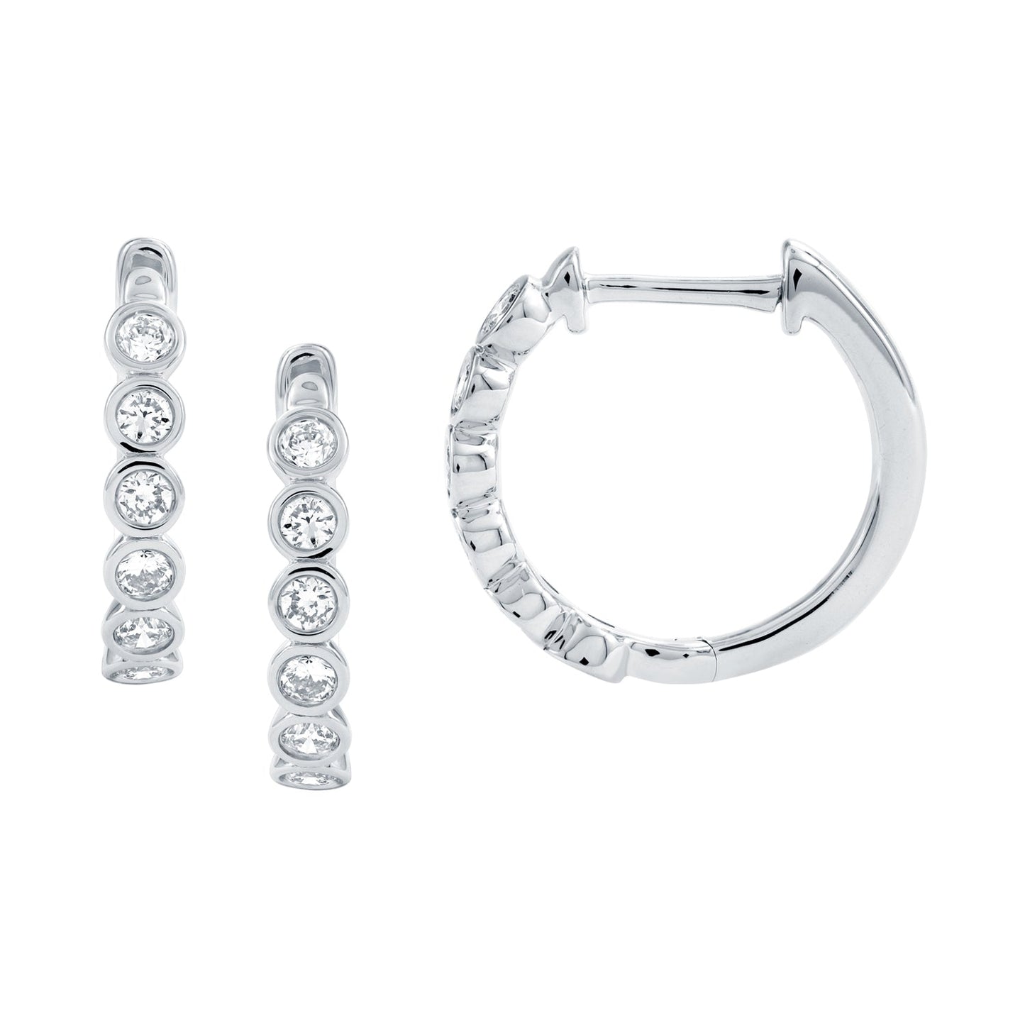 14KW DIAMOND BEZEL SET HUGGIE EARS