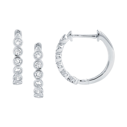 14KW DIAMOND BEZEL SET HUGGIE EARS