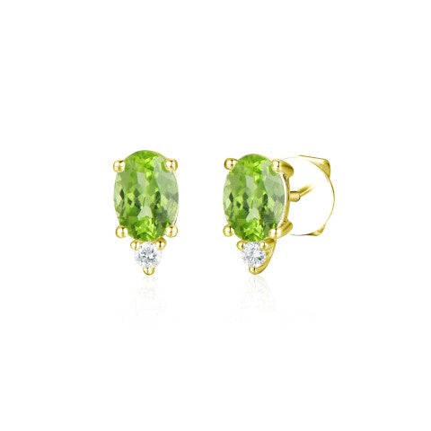 14KW PRONG SET SEMI PREC BIRTHSTONE EARS-AUG