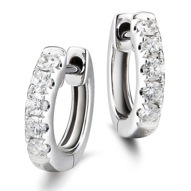14KW DIAMOND PRONG SET HUGGIE EARS