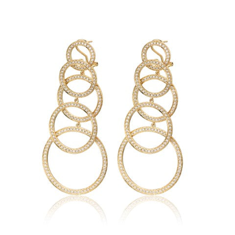 14KY DIAMOND DANGLE  CIRCLE EARS