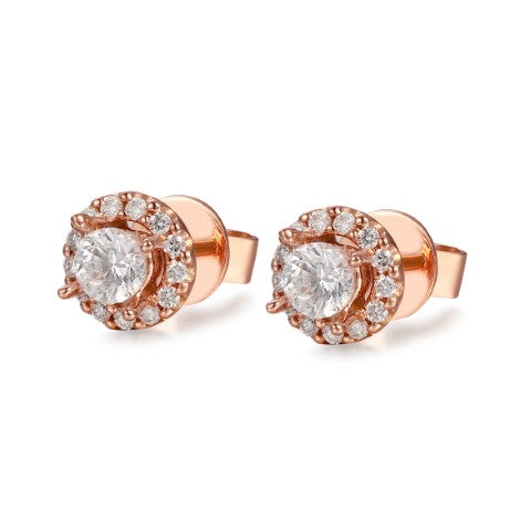 14KY DIAMOND ROUND HALO SEMIMOUNT EARS