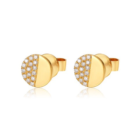 14KW DIAMOND PAVE CIRCLE EARS