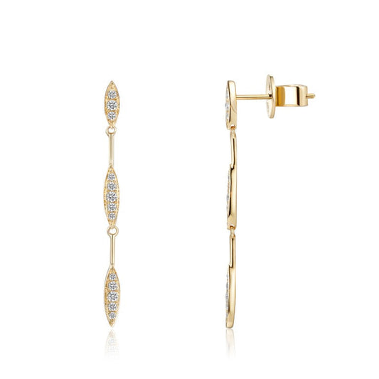 14KY DIAMOND DANGLE  FLEX EARS
