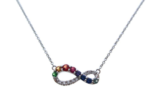 14KW PREC COLOR  RAINBOW NECKLACE