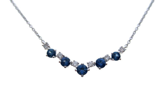 14KY PREC COLOR V SHAPE  NECKLACE