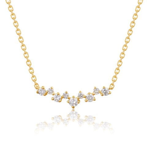 14KY DIAMOND PRONG SET SCATTER NECK