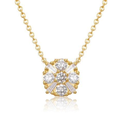 14KY DIAMOND MIXED CLUSTER NECK