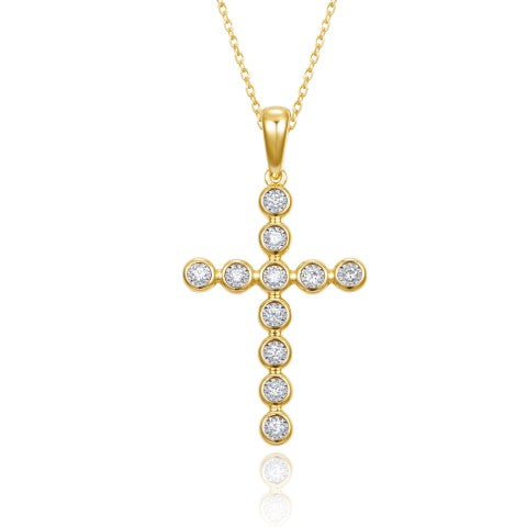 14KW DIAMOND MIRICLE CROSS NECK